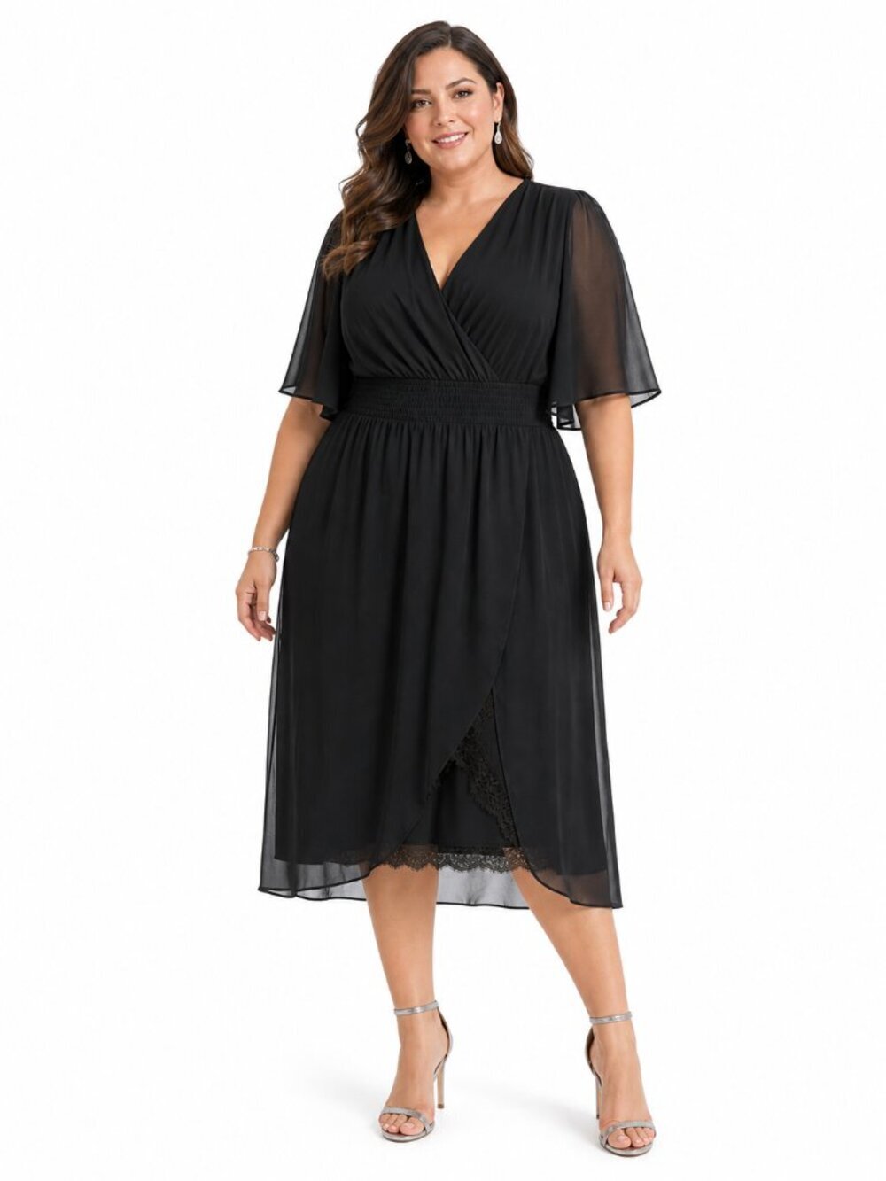 City Chic Love Affair Dress Black Chiffon Cocktail Plus Size 20